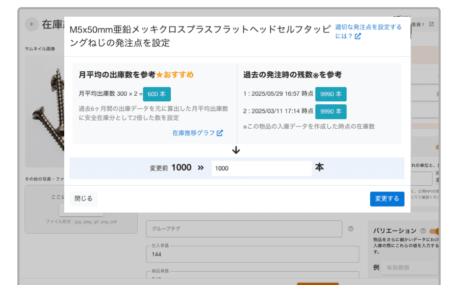 発注数の適正化