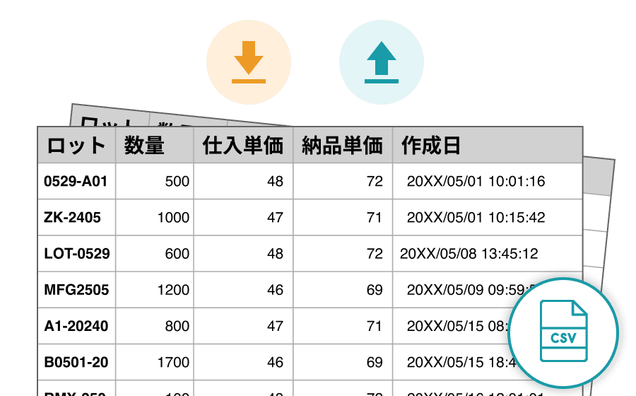バリエーションデータのCSVインポート・エクスポート