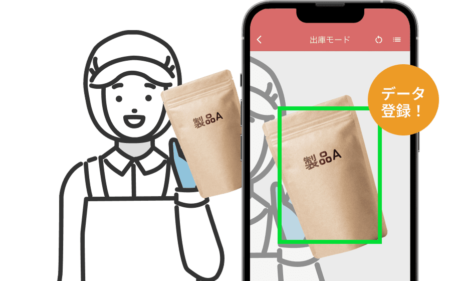 スマホカメラに物品をかざしてデータ登録（かざしてzaico）