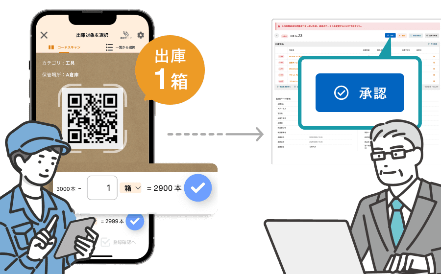 出庫作業に「承認」機能を追加（出庫承認ワークフロー）