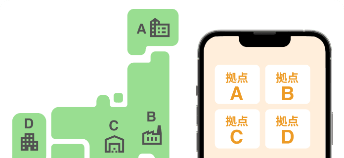 離れた拠点もまとめて把握