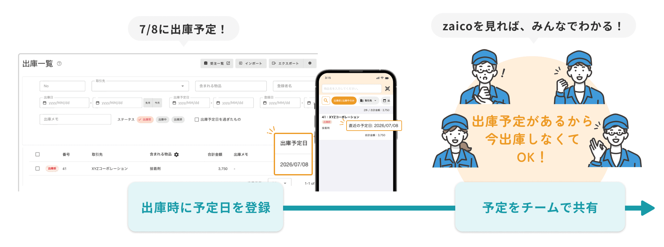 ステータス管理で、入出庫の「予定」を在庫に反映