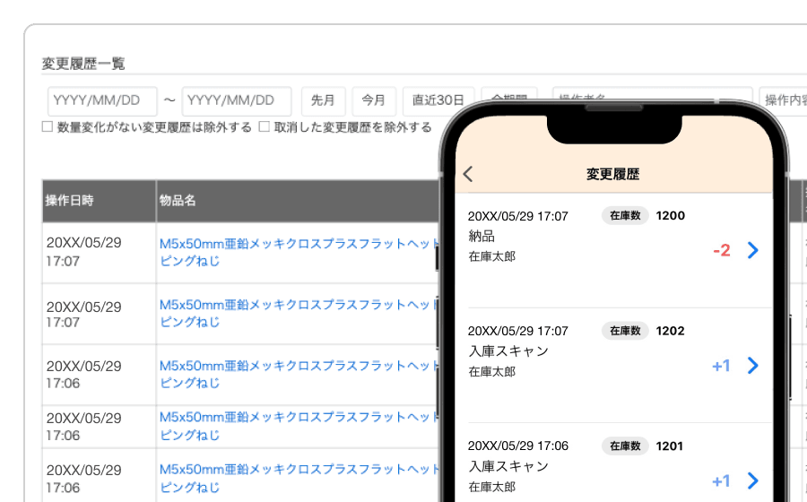 変更履歴の表示