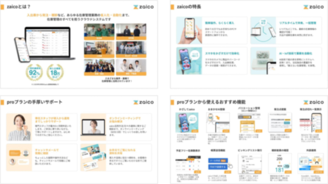 proプランのサポートについての資料