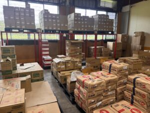 マルヒ食品株式会社様の在庫置き場/棚の様子
